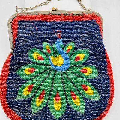 Peacock Beaded Purse
