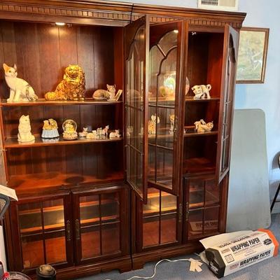 $250 takes both of these beautiful cabinets! China or books, or collectibles the lates at top & bottom nicely display anything!