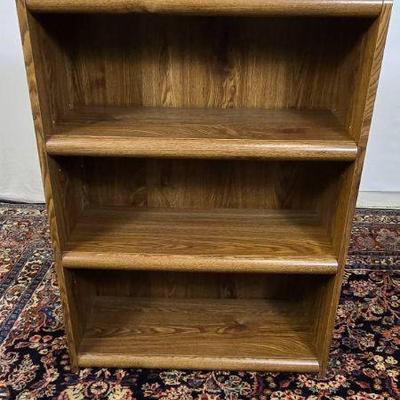 Lot #62 Vintage 3-Shelf Bookcase Dark Oak Finish
