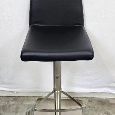 Lot #107 Black and Brushed Steel Adjustable Bar Stools
