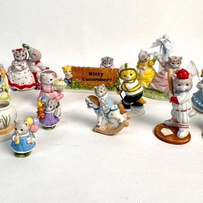 Lot #52 Vintage Kitty Cucumber Figurine Collection
