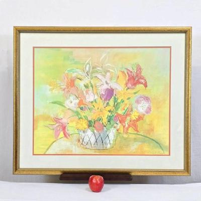 Lot #102 Vintage Fine Art Carol Auer "Summer Fragrance" Framed Print 

