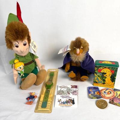 Lot #70 Vintage Assorted Disney Characters & Collectibles:  Peter Pan, Tinkerbell, Lion King, Hunchback, Beast
