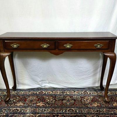 Lot #23 Vintage Bombay Company Two Drawer Sofa Table Mohagony Finish
