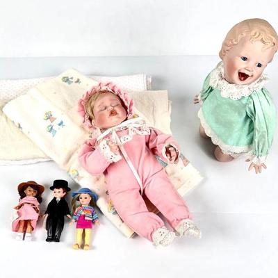 Lot #74 Vintage Baby Dolls with Blankets
