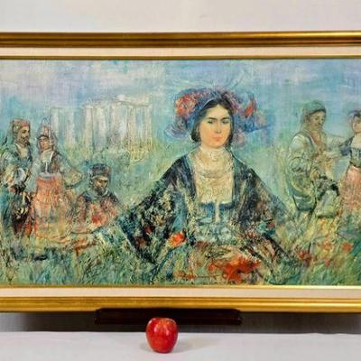 Lot #3 Mid-Century Artwork "Greece" by Edna Hibel, print  972/1000
