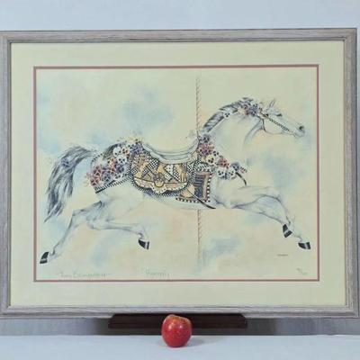 Lot #103 Vintage Carousel Horse Artwork "Harmony" by Stacey Baumgardner 
