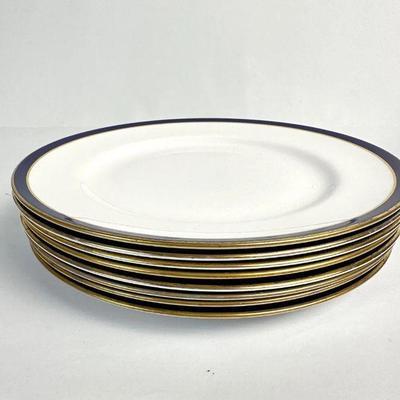 Lot #17 Vintage Spode Consul Cobalt Bone China Dinner Plates - Set of 8 
