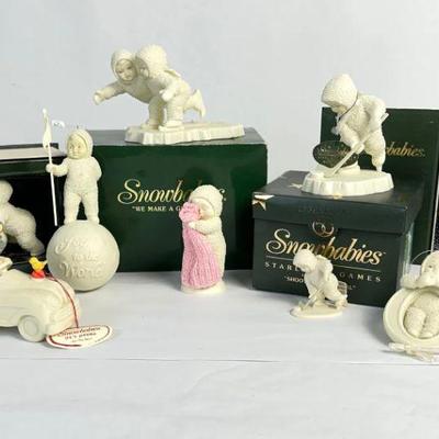Lot #12 Vintage Department 56 Snowbabies Collection with Ice Skaters