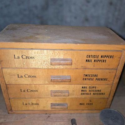 Advertising wood box with drawers