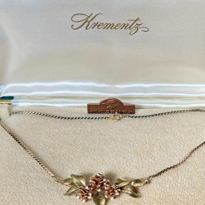 Vintage Krementz Necklace 14k Rolled Gold Overlay 14" IOB