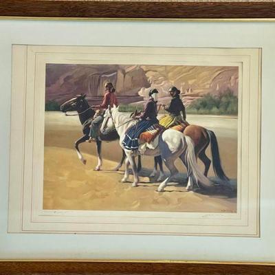 Gerard Curtis Delano Framed Signed " Navajo" Print