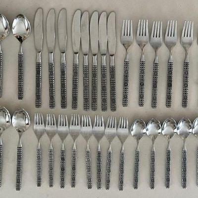 Complete Of 8 Oxford Hall Stainless Japan Mid Century Silverware Set