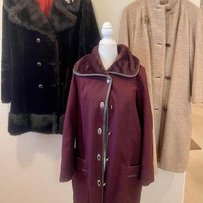 Vintage Forecaster Luxury Pile Coat, Faux Fur Double Breasted Jacket, And A Wool Jacket Ladies Small