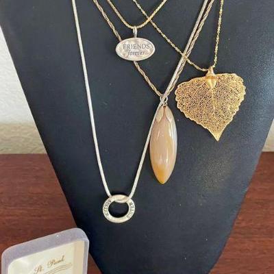 Necklaces - John St. Paul Floral, Monet Leaf, Stone Pendant, Sister, And Friends Forever