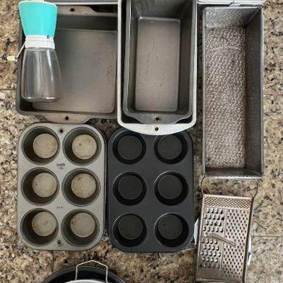 Large Cooking And Baking Lot - Pie Plates, Baking Dishes, Cooking Pans, Cookie Cutters, And More