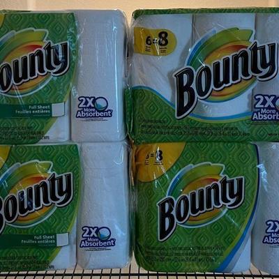 (4) 6 Packs Of Bounty Regular Paper Towel Rolls