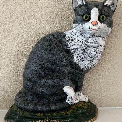 Vintage Cast Iron 11.5" Cat Door Stop