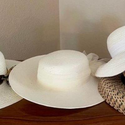 (4) Vintage Ladies Sun Hats - Jeckle And Smith, Tula Austin Texas, And More