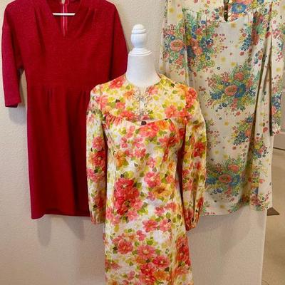 (3) 1960's Hand Made Dresses Ladies Size Medium
