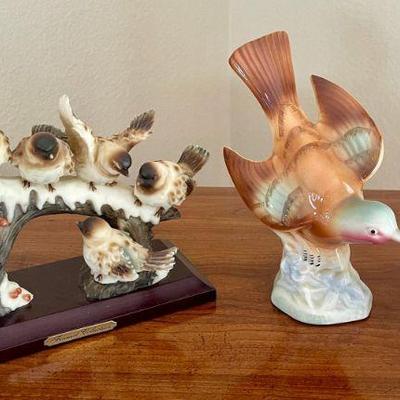 (3) Vintage Bird Figurines - Royal Copley, Fineart Collection & Shell Parrot