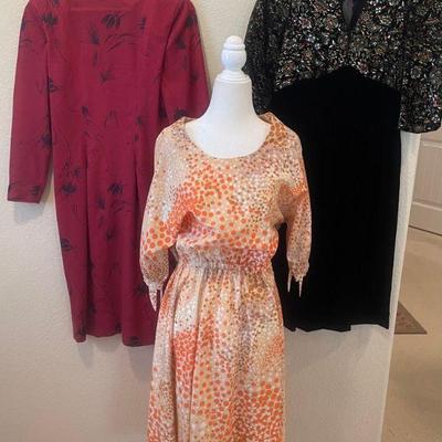 (3) Hand Made 1960's Ladies Dresses Size Small