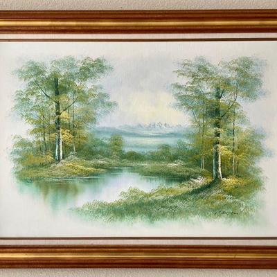 Original Signed Mendel Mid Century Oil On Canvas In Custom Made In Mexico Wood Frame