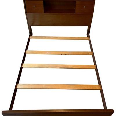 MCM Owosso Furniture Full Size Bed Frame With Sliding Doors