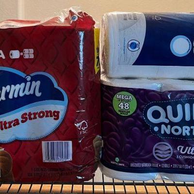 (3) Packs Of Toilet Paper - Charmin 18 And 6, Quilted Northern 12