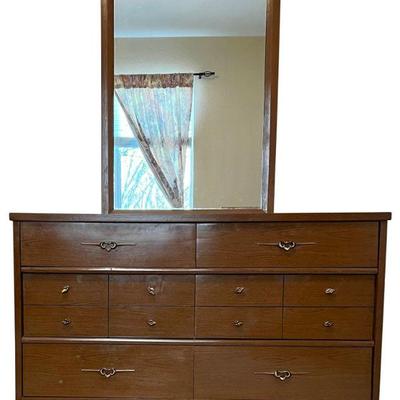 MCM Owosso Furniture Mirrored Dresser 