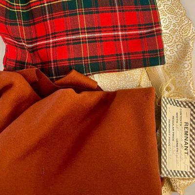 18 Gallon Tote Of Vintage 1940's And Up Material Remnants - Wool, Tartan, Cotton, Peter Pans Fabrics, And More