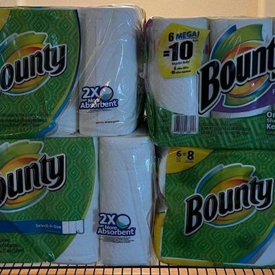 (4) Packs Of Bounty Paper Towels - (3) 6 And (1) 12 Count