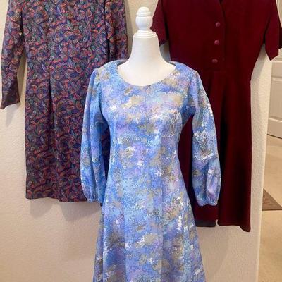 (3) 1960's Hand Made Dresses Ladies Size Small Or XSmall