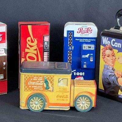 Vintage collectible tin lunchbox lot (5 pcs)