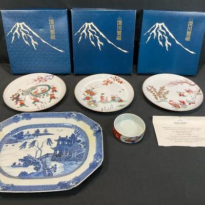 Beautiful fukagawa porcelain and chinese export platter
