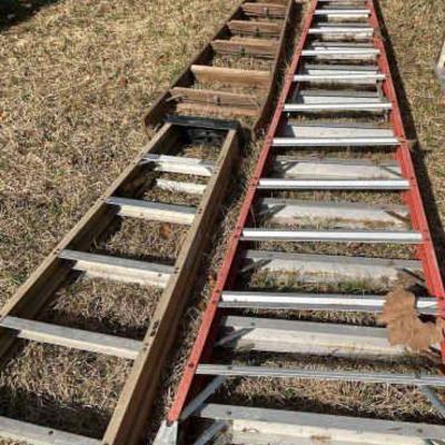 Multi ladder lot extension step, and wood ladders
