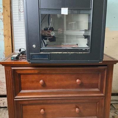 Lutzbot taz 5 3d printer on 2 drawer file cabinet