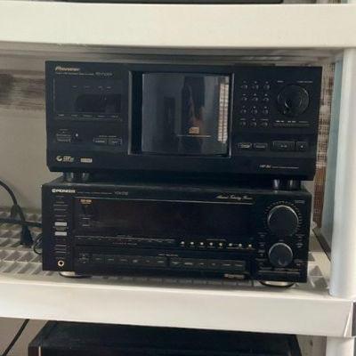 Vintage pioneer elite stereo system and laser, disk player stack