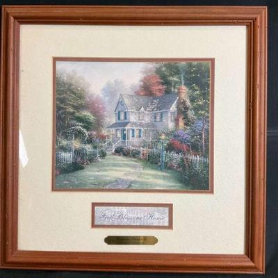 Thomas kinkade victorian garden ii framed print with certificate