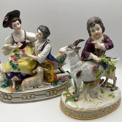 Exquisite hand painted porcelain figurines