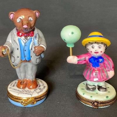 Collectible limoges porcelain figurine boxes