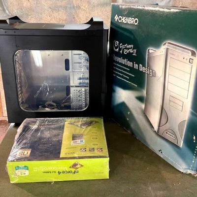 Gaming pc case chenbro tower (boxed), and sealed evga motherboard