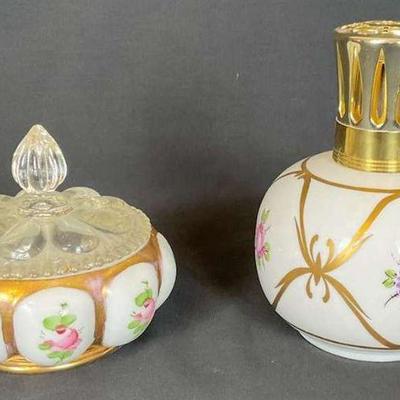 Set of hand painted french decorative pieces