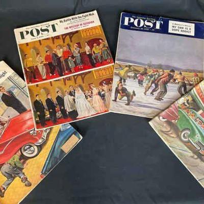 Vintage saturday evening post magazine collection 1950s issues