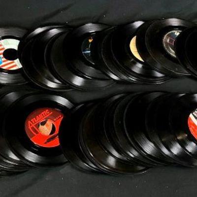 Large lot of vintage 45 rpm vinyl records mixed artists and genres