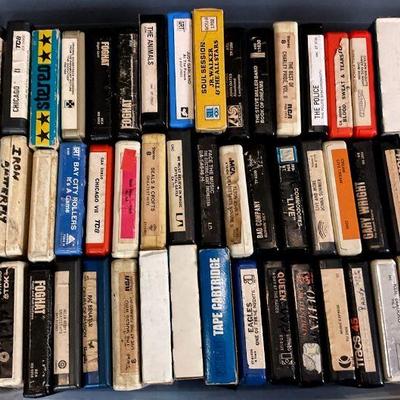 Large collection of vintage 8 track tapes various artists and genres
