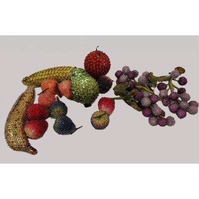 MID-CENTURY BEADED AND SEQUINED FAUX FRUIT