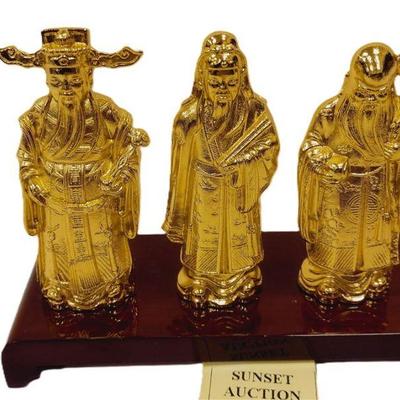 RISIS SINGAPORE THREE GOLD PLATED DEITIES