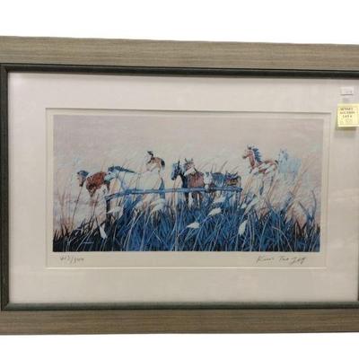 PENCIL SIGNED AND NUMBERED LITHOGRAPH OF HORSES