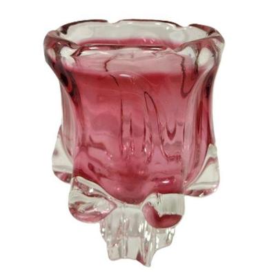UNSIGNED CHRIBSKA JOSEF HOSPODKA CRANBERRY ART GLASS VASE
